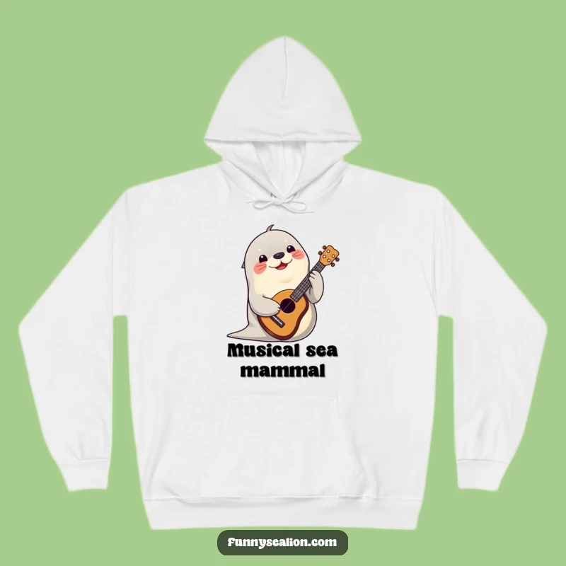 Cozy Funny Sea Lion Ukulele Hoodie: Warm Melodies for Chilly Days!